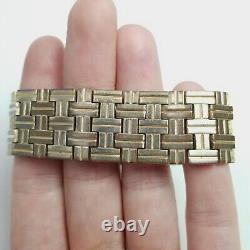 Vintage Crown Trifari Alfred Philippe Articulated Tank Bracelet Gold Tone Signed