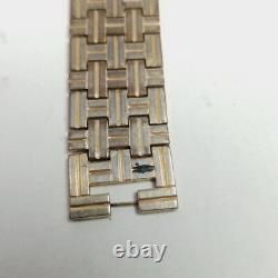Vintage Crown Trifari Alfred Philippe Articulated Tank Bracelet Gold Tone Signed