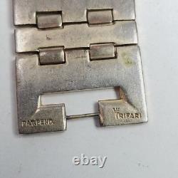 Vintage Crown Trifari Alfred Philippe Articulated Tank Bracelet Gold Tone Signed