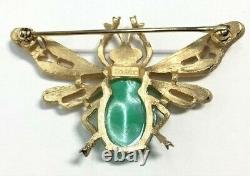 Vintage Crown Trifari Alfred Philippe Bee Insect Jelly Belly Brooch