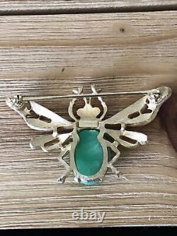 Vintage Crown Trifari Alfred Philippe Bee Insect Jelly Belly Brooch