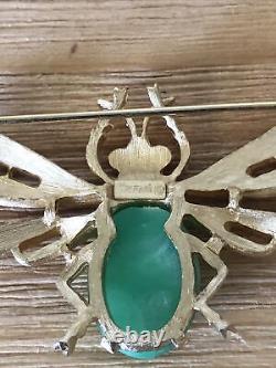 Vintage Crown Trifari Alfred Philippe Bee Insect Jelly Belly Brooch