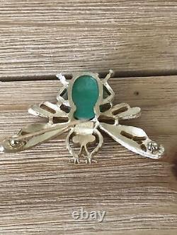 Vintage Crown Trifari Alfred Philippe Bee Insect Jelly Belly Brooch