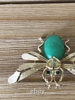 Vintage Crown Trifari Alfred Philippe Bee Insect Jelly Belly Brooch