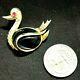 Vintage Crown Trifari Alfred Philippe Blue Jelly Belly Figural Duck Brooch