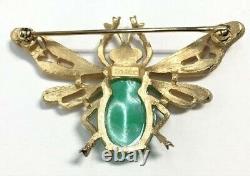 Vintage Crown Trifari Alfred Philippe Bug Jelly Belly Brooch