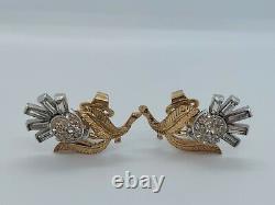Vintage Crown Trifari Alfred Philippe Clear Rhinestone Flowers Necklace Bracelet