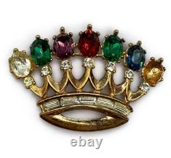 Vintage Crown Trifari Alfred Philippe Dearest Brooch Pin Coronation 1940's READ