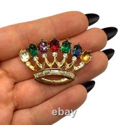 Vintage Crown Trifari Alfred Philippe Dearest Brooch Pin Coronation 1940's READ