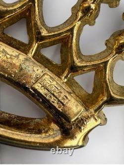 Vintage Crown Trifari Alfred Philippe Dearest Brooch Pin Coronation 1940's READ