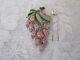 Vintage Crown Trifari Alfred Philippe Enamel Crystals Floral Pin Clip Pink AS IS