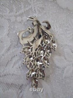 Vintage Crown Trifari Alfred Philippe Enamel Crystals Floral Pin Clip Pink AS IS