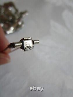 Vintage Crown Trifari Alfred Philippe Enamel Crystals Floral Pin Clip Pink AS IS