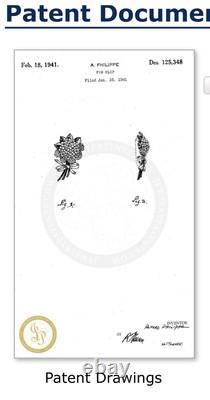 Vintage Crown Trifari Alfred Philippe Floral Bow Rhinestone Enamel Fur Clip 1941