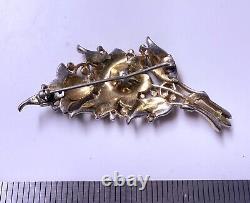 Vintage Crown Trifari Alfred Philippe Flower Bouquet Fur Clip Pin Brooch Y3