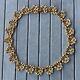 Vintage Crown Trifari Alfred Philippe Gold Rhinestone Clover Link Necklace 1940s