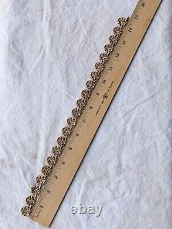 Vintage Crown Trifari Alfred Philippe Gold Rhinestone Clover Link Necklace 1940s