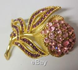Vintage Crown Trifari Alfred Philippe Gold Tone Flower Pin Brooch Gorgeous