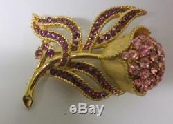 Vintage Crown Trifari Alfred Philippe Gold Tone Flower Pin Brooch Gorgeous