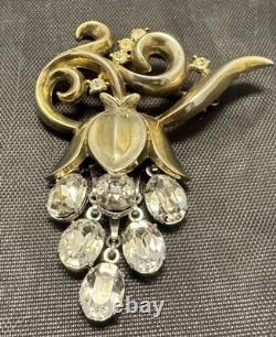Vintage Crown Trifari Alfred Philippe Grape Cluster Brooch Articulated Dangle