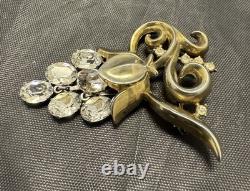 Vintage Crown Trifari Alfred Philippe Grape Cluster Brooch Articulated Dangle