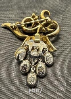 Vintage Crown Trifari Alfred Philippe Grape Cluster Brooch Articulated Dangle