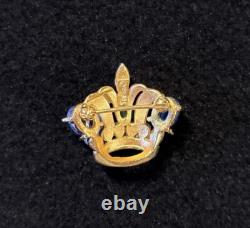 Vintage Crown Trifari Alfred Philippe Jelly Belly L'Orient Enamel Crown Brooch