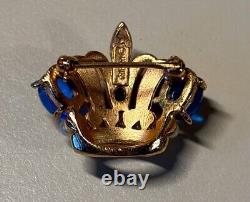 Vintage Crown Trifari Alfred Philippe Jelly Belly L'Orient Enamel Crown Brooch