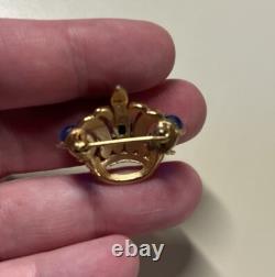 Vintage Crown Trifari Alfred Philippe Jelly Belly L'Orient Enamel Crown Brooch