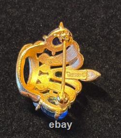 Vintage Crown Trifari Alfred Philippe Jelly Belly L'Orient Enamel Crown Brooch
