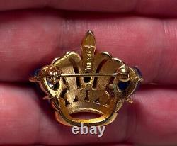 Vintage Crown Trifari Alfred Philippe Jelly Belly L'Orient Enamel Crown Brooch