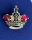 Vintage Crown Trifari Alfred Philippe Jeweled Crown Large Red Stones Brooch Pin