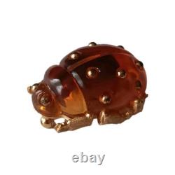 Vintage Crown Trifari Alfred Philippe Lucite Lady Bug Brooch/Pin Pre-Owned Rare