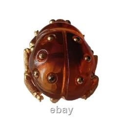 Vintage Crown Trifari Alfred Philippe Lucite Lady Bug Brooch/Pin Pre-Owned Rare