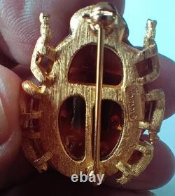 Vintage Crown Trifari Alfred Philippe Lucite Lady Bug Brooch/Pin Pre-Owned Rare