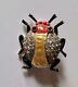 Vintage Crown Trifari Alfred Philippe Ming Chinese Enamel Pave Bug Brooch