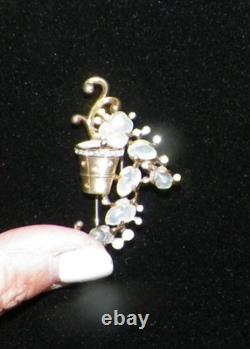 Vintage Crown Trifari Alfred Philippe Moon Stone Cabachon Clip 2 1/4