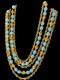 Vintage Crown Trifari Alfred Philippe Necklace Etruscan Aqua Lucite 4 Strands