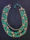 Vintage Crown Trifari Alfred Philippe Necklace Etruscan Green Lucite 5 Strands