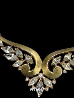 Vintage Crown Trifari Alfred Philippe Necklace Leaf Motif Book Piece Signed