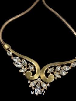 Vintage Crown Trifari Alfred Philippe Necklace Leaf Motif Book Piece Signed