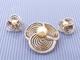 Vintage Crown Trifari Alfred Philippe Pearl White Rhinestone Brooch Earrings Set