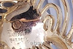 Vintage Crown Trifari Alfred Philippe Pearl White Rhinestone Brooch Earrings Set