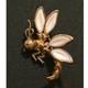 Vintage Crown Trifari Alfred Philippe Petalette Poured Milk Glass Wasp Brooch