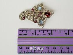 Vintage Crown Trifari Alfred Philippe Rhinestone Cornucopia Fur Clip Pin Brooch