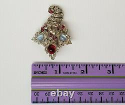 Vintage Crown Trifari Alfred Philippe Rhinestone Cornucopia Fur Clip Pin Brooch