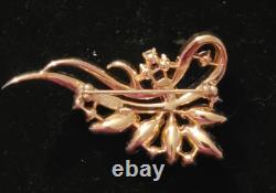 Vintage Crown Trifari Alfred Philippe Rhinestone Gold Tone Brooch