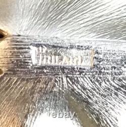 Vintage Crown Trifari Alfred Philippe Smokey Rhinestone Butterfly Brooch