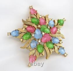 Vintage Crown Trifari Alfred Philippe Star Pastel Fruit Salad Brooch Pin