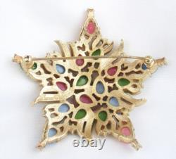 Vintage Crown Trifari Alfred Philippe Star Pastel Fruit Salad Brooch Pin